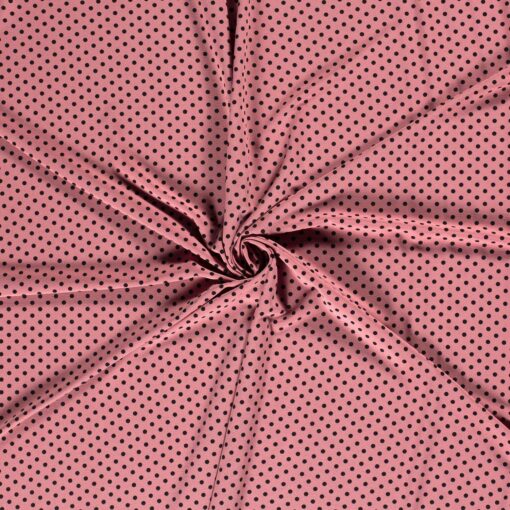Tissu jersey imprimé à pois vieux rose