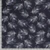 Tissu demi lin imprimé feuilles marine - Van Mook Stoffen