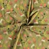 Tissu Bengaline imprimé de fleurs vert - Van Mook Stoffen