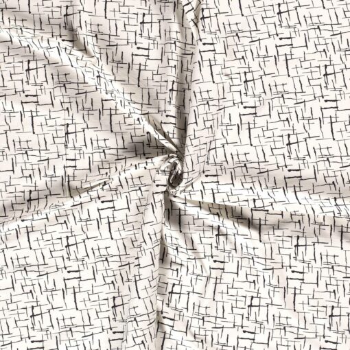 Tissu Bengaline imprimé abstrait blanc cassé - Van Mook Stoffen