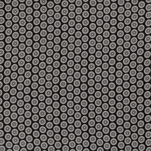 Tissu crêpe imprimé fleurs noir - Van Mook Stoffen