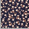 Tissu polyester mix imprimé fleurs marine - Van Mook Stoffen