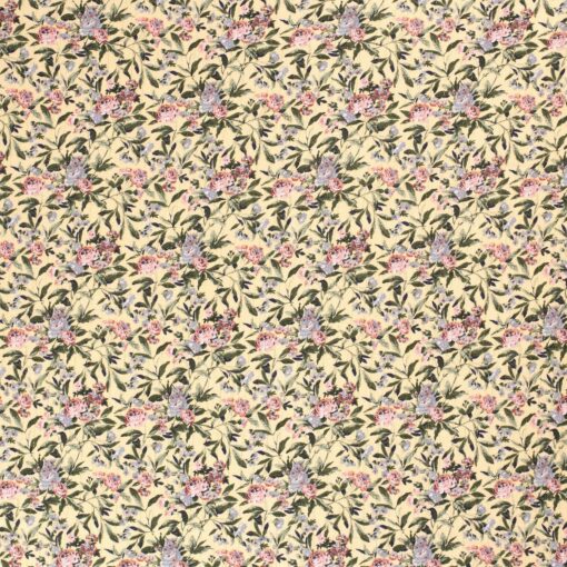 Tissu mousseline imprimé fleurs rose - Van Mook Stoffen