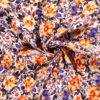 Tissu satin fleurs imprimées numériquement - Van Mook Stoffen