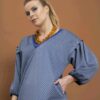 Tissu tricoté jersey jacquard abstrait cobalt - Van Mook Stoffen