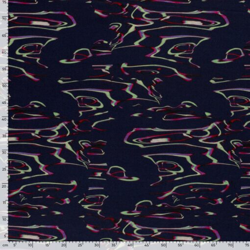 Viscose polyester abstrait marine - Van Mook Stoffen